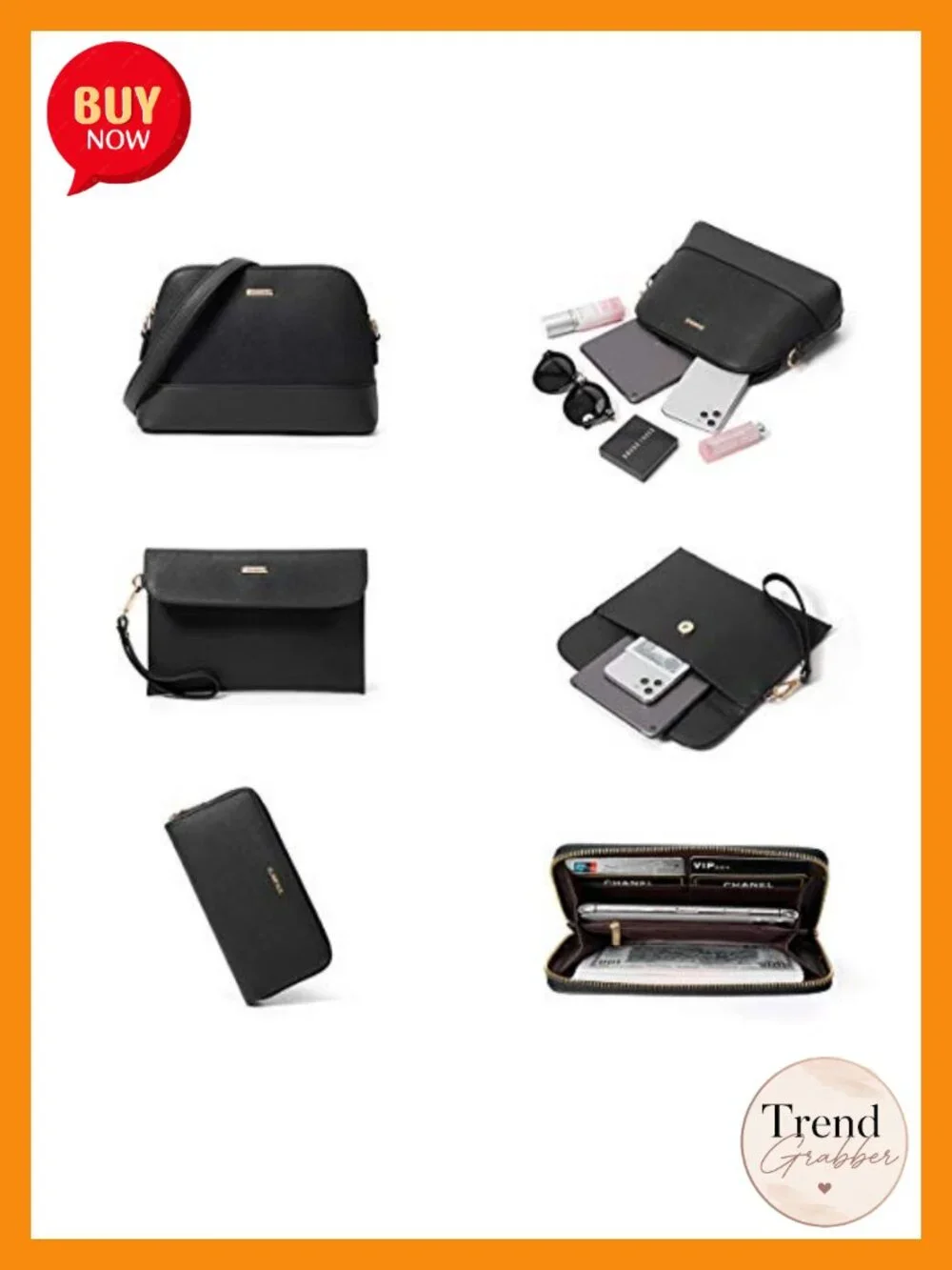 Synthetic Leather Women's Satchel Set with Top Zip Closure, Tote, Shoulder Bag